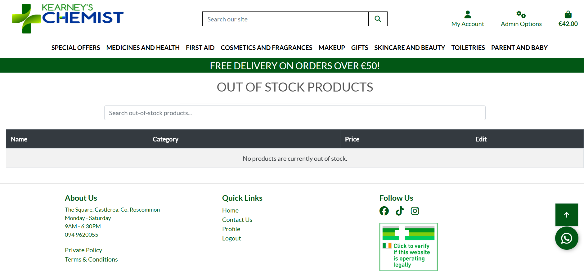 Out Of Stock Products